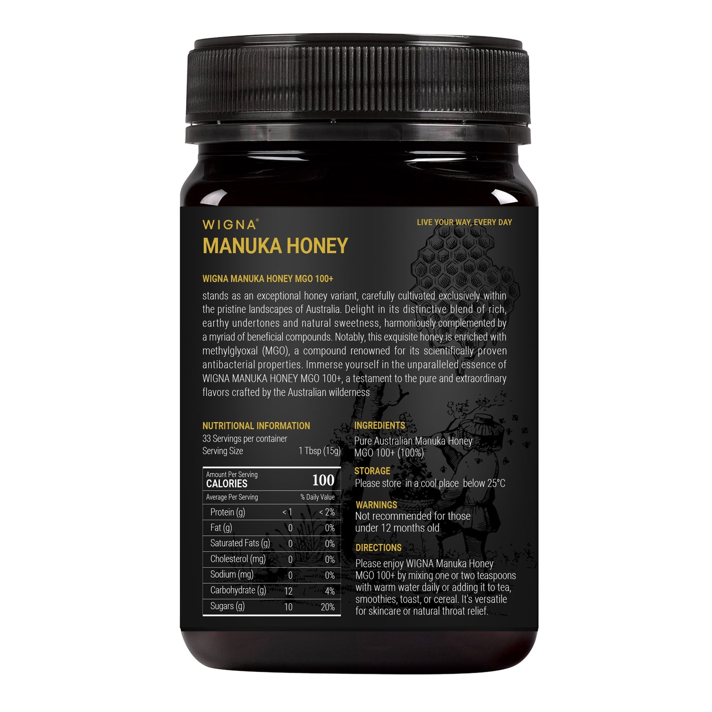 WIGNA 麦卢卡蜂蜜 MGO 100+ 500g